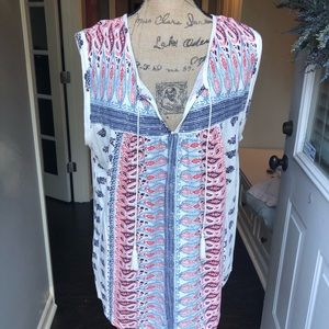 Lucky brand paisley top sz L